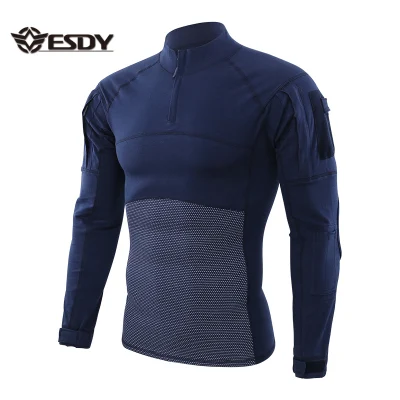 Esdy 6 colores Hombre′ S Tactical Rapid Assault Sleeve Slim Camiseta de manga larga ajustada Camo