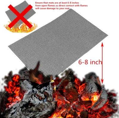 Alfombrilla de malla reutilizable fácil de limpiar para parrilla de barbacoa