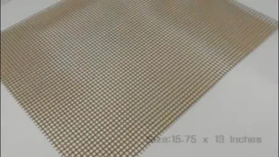 PFOA Free mantiene incluso Grilling Non Stick reutilizable PTFE negro Parrilla de barbacoa Mesh Sheet