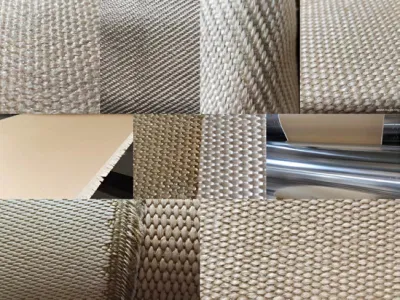 Caucho de silicona de PTFE grafito de la Vermiculita PU silicato de calcio Al-Foil acrílico de sílice de fibra de vidrio recubierto de tela de alambre de acero de Tela Tela Tela de fibra de vidrio