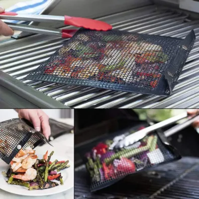 0,2/0,3/0,4mm espesor resistente al calor Alimentos Grado PTFE BBQ Grill Mat