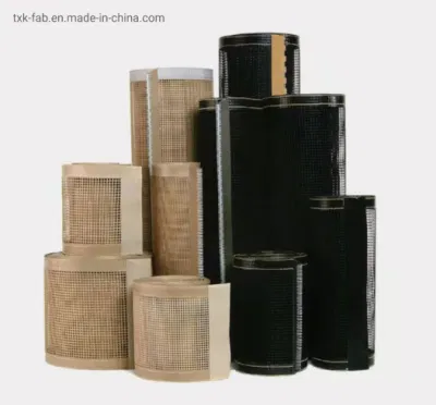 Banda transportadora de malla de fibra de vidrio recubierta de PTFE resistente al calor para uso industrial