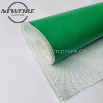 Itinerante de fibra de vidrio tejido revestido de /uno o ambos lados de caucho de silicona/PU/Vermiculita/PTFE/Acrílico Tejido de fibra de vidrio recubierto de fibra de vidrio ignífugo
