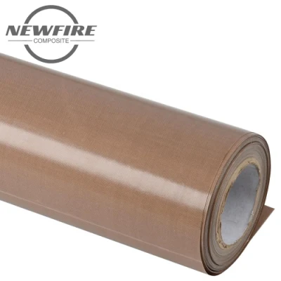 Fabricante PTFE fibra de vidrio Productos de alta calidad impermeable PTFE tejido liso Tela de tela de tela de rollo de fibra de vidrio recubierta de PTFE PTFE de alta calidad Tela recubierta