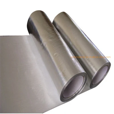 Lámina de aluminio de alta calidad de fibra de vidrio recubierto de retardante de fuego Rollo de paños de aislamiento térmico.