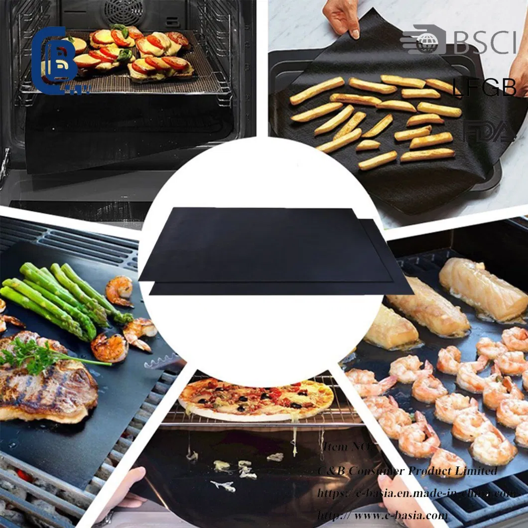 Hot Sell Non Stick Hotplate BBQ Grill Oven Baking Liners Mat, Fiberglass