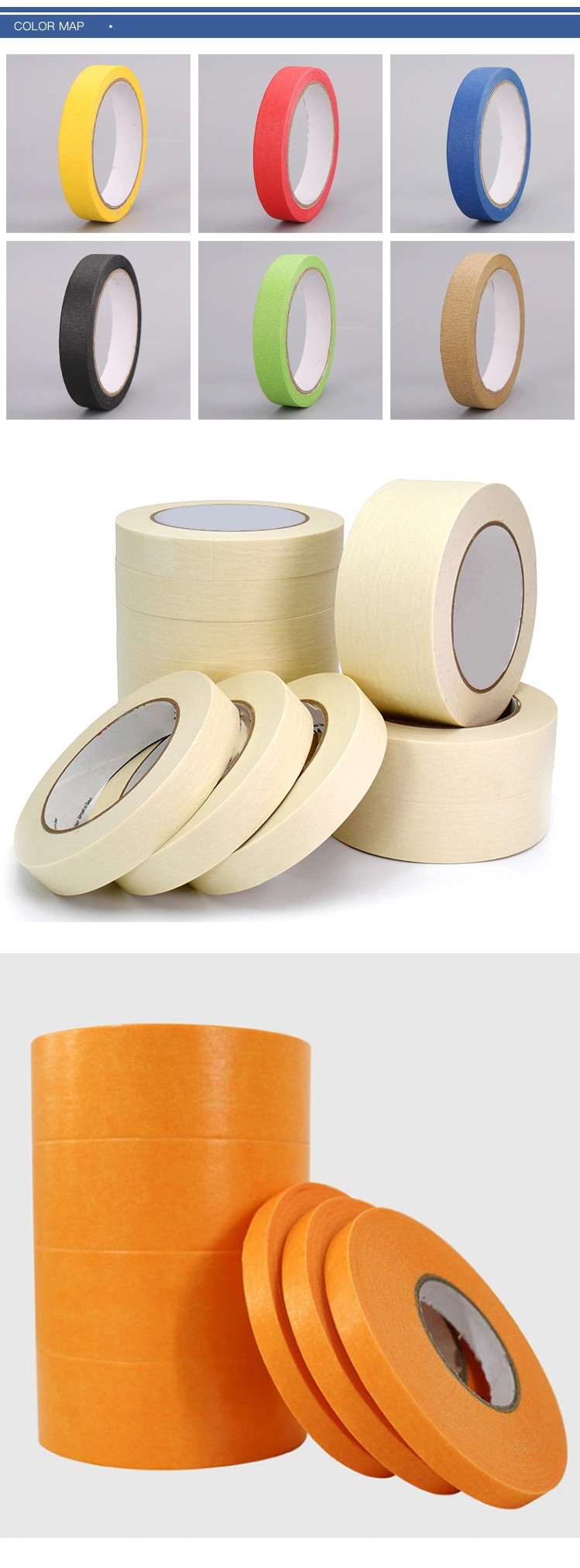 Pre Masking Tape Pre Cut Heat Resistant Crepe Paper Replace Paint Protection Masking Tape Automotive Price Manufacturer