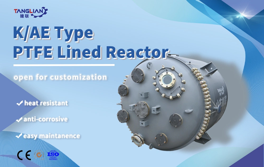 1000L-5000L K Type Lined PTFE Reactor