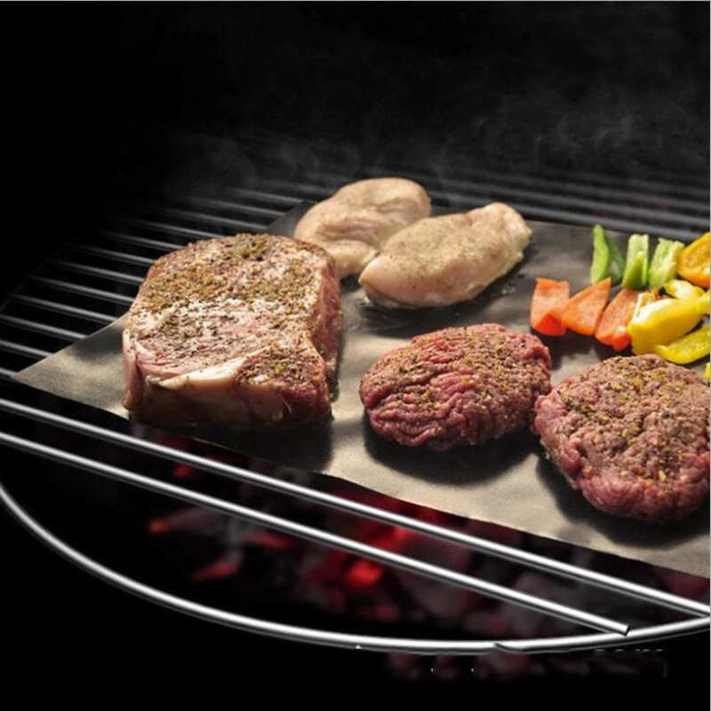 BBQ Grill Mat Non Stick Pad for Gas Easy Bake Cook Grate Cover Sheet for Heat Transfer Non Stick Heat Resistant Barbecue Sheets for Grill Esg15732