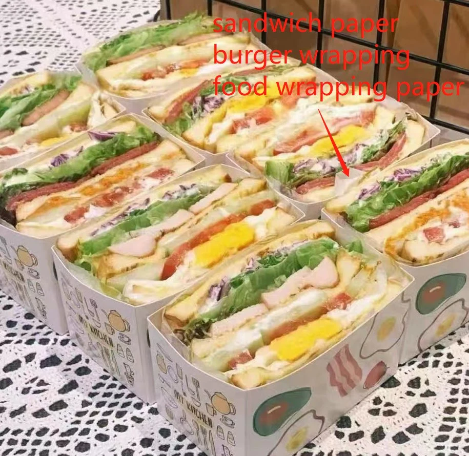 Food Grade Wrapping Greaseproof Silicone Baking Parchment Paper for Sandwich Burger