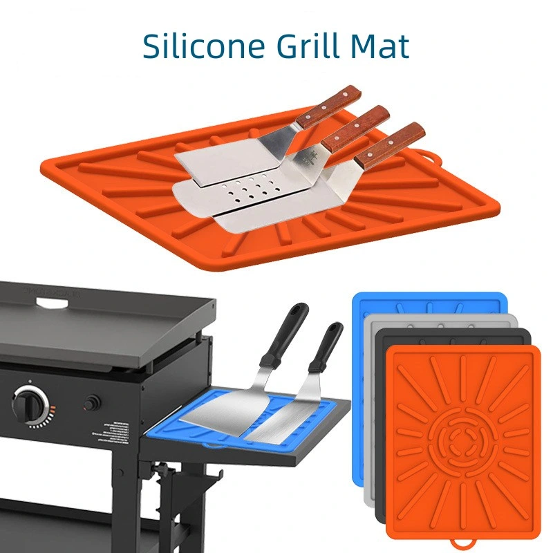 Silicone Tool Grill Mat Kitchen Counter Dish Drying Mats