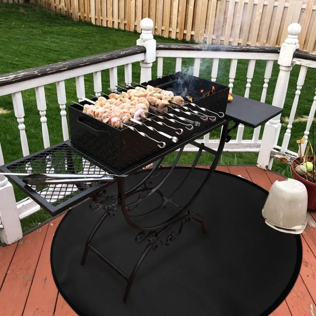 Amazon Selection Non-Stick BBQ Grill Mat Outdoor Round Fireproof High Temp Round Fire Pit Ember Mat