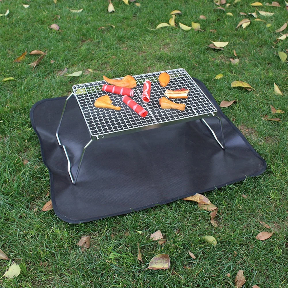 Barbecue Flame Retardant Protective Mat Outdoor Camping Cloth Silicone Camping Fireproof Grill Mat Cloth for Picnic Barbecue