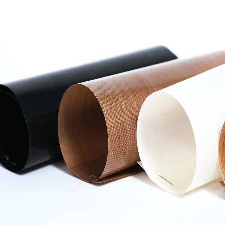 Non Adhesive Brown Color PTFE Coated Glass Fiber Fabrics Cloth Sheet Roll