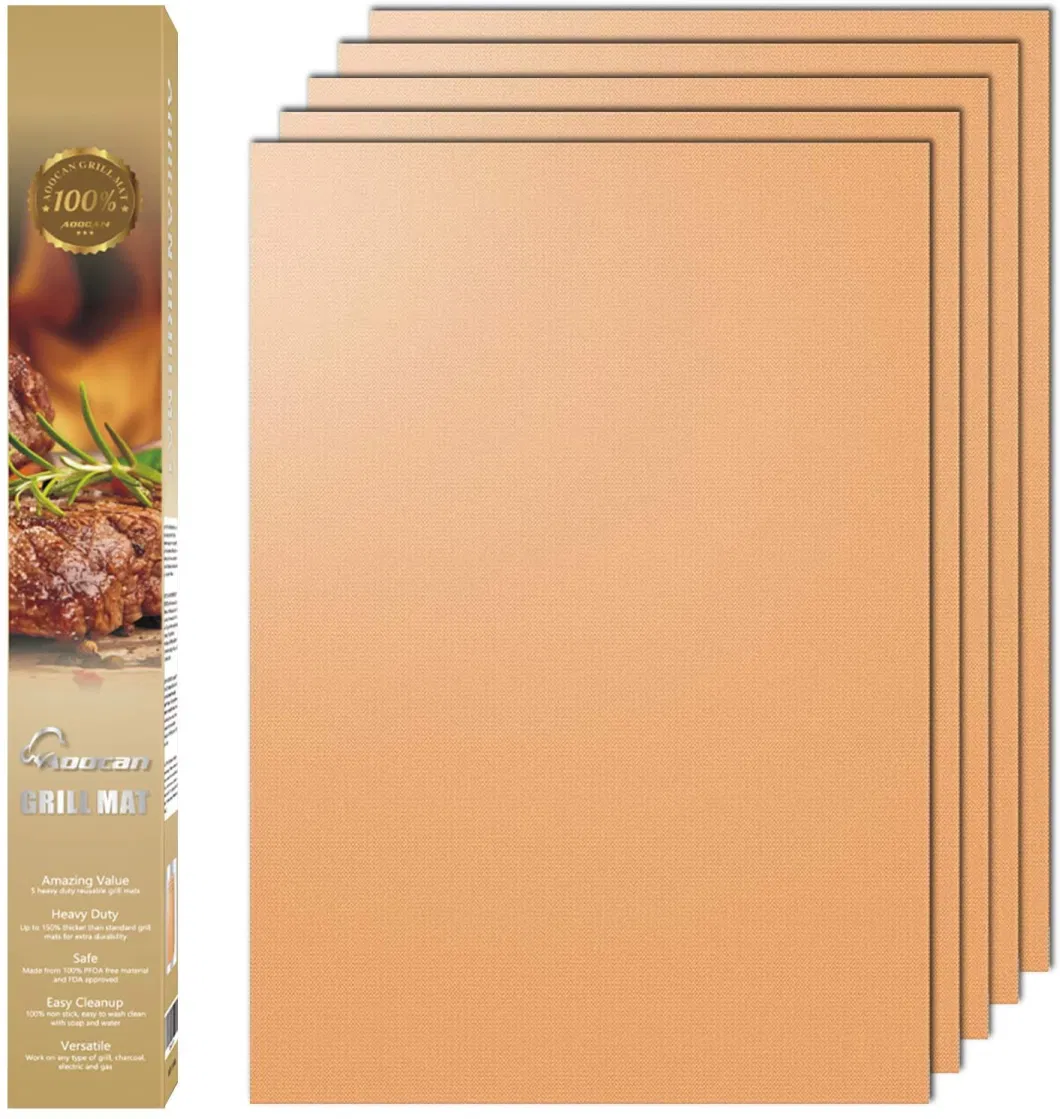 Copper Grill Mats Non Stick, Copper Grilling Mats Reusable and Easy to Clean, Works on Electric Gril