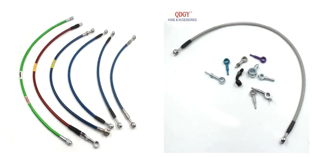 Front and Rear Extended Stainless Steel Brake Lines Compatible with Ford F-250 Super Duty 1999-2004 with Ford F-350 Super Duty 1999-2004 4-8&quot; Lift Hose Kits