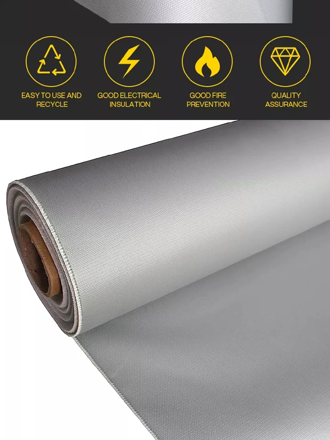 Hotel Hospital Safety Fireproof Smoke Curtain Silicone-Coated Fiberglass Cloth