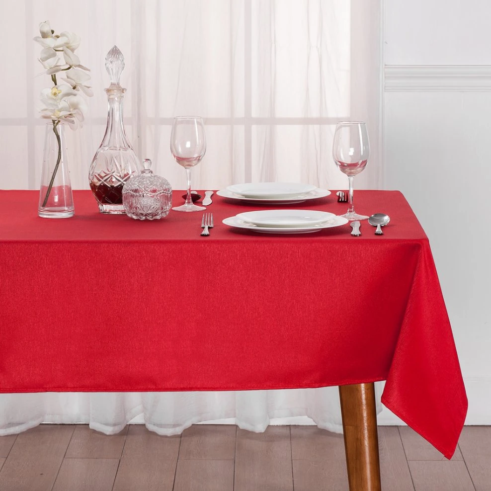 100% Polyester Round Party Plain Tablecloth for Wedding Banquet Home Decoration