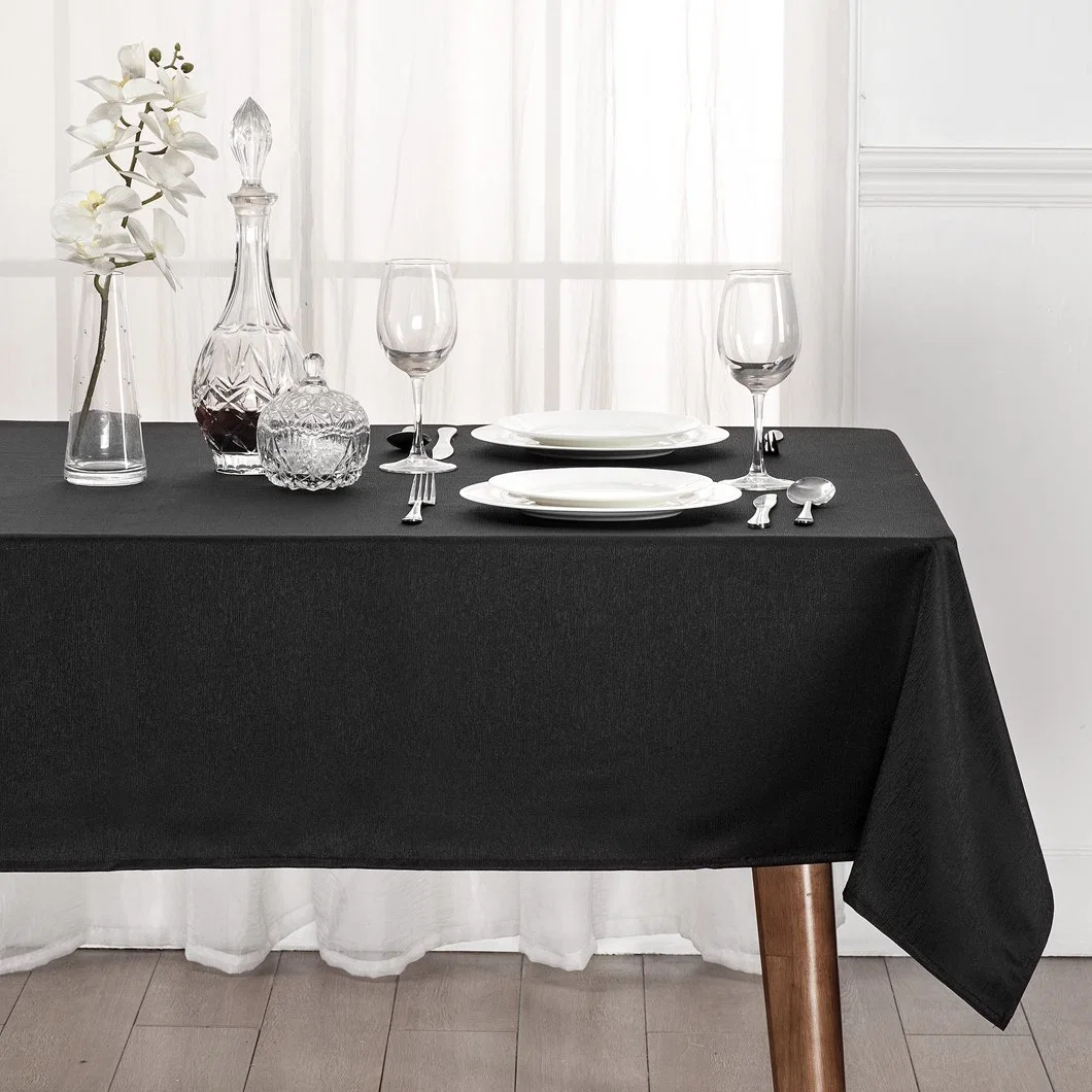 100% Polyester Round Party Plain Tablecloth for Wedding Banquet Home Decoration