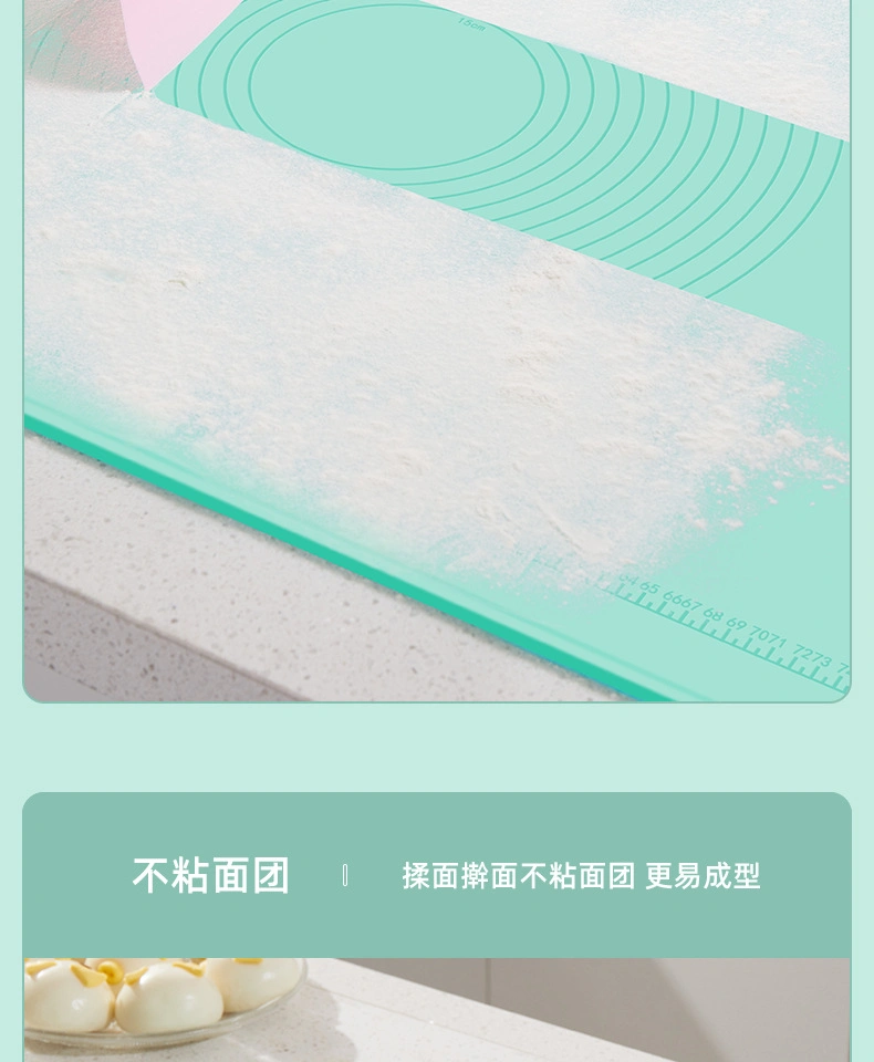 China Larger Thicken Multi Purpose Silicon Dough Rolling Mat Heat Resistannt Silicone Baking Mat for Making Cookie Marcaro