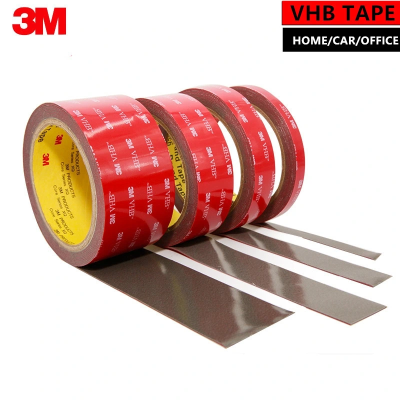 Custom Heat Resistant Double Sided High Adhesion Mounting Acrylic Foam Grey Tape with Red Liner Film