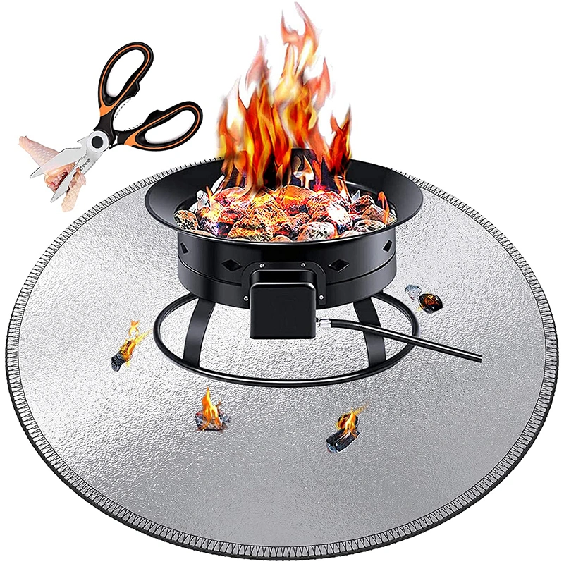 Good Quality Round 24 Inches Silver Home BBQ Camping Use Deck Grill Mat for Fireproof Fire Pit BBQ Accessories Good Price Fiberglass Mesh