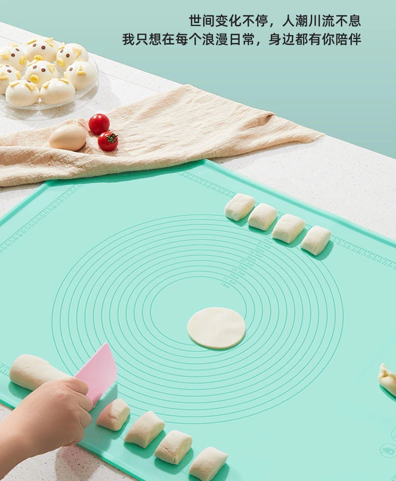 China Larger Thicken Multi Purpose Silicon Dough Rolling Mat Heat Resistannt Silicone Baking Mat for Making Cookie Marcaro