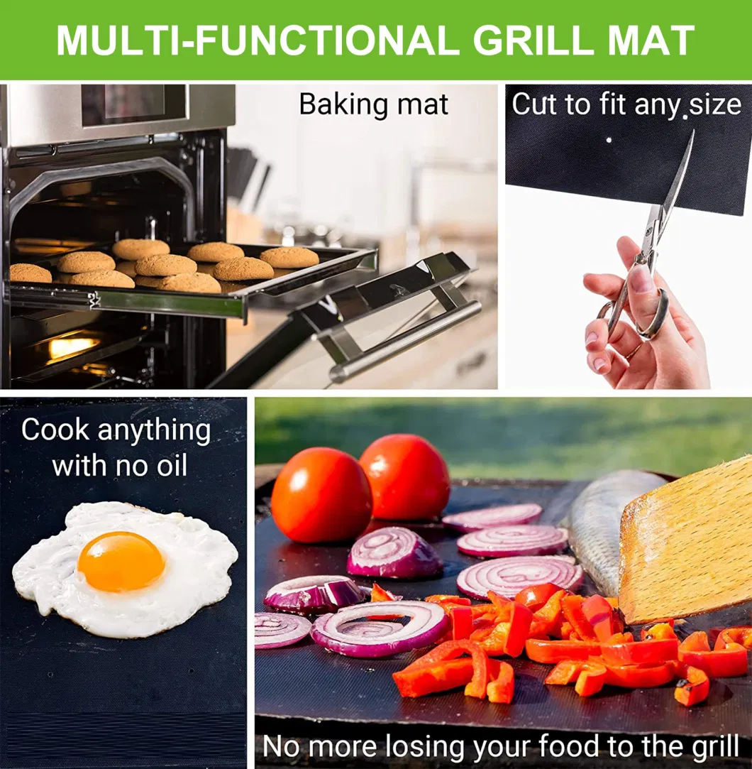 Food Grade High Temperature PTFE Fiberglass BBQ Grill Baking Mat with LFGB