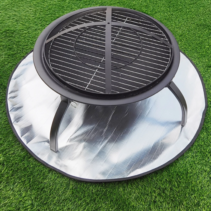 Good Quality Round 24 Inches Silver Home BBQ Camping Use Deck Grill Mat for Fireproof Fire Pit BBQ Accessories Good Price Fiberglass Mesh