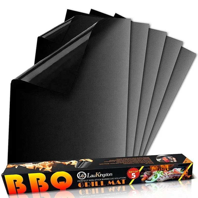 Environmentally Friendly Reusable Non-Stick Heat Resistant Black PTFE BBQ Grill Mat