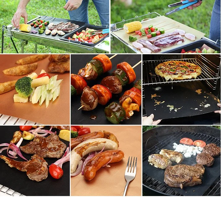 Heat Resistant PTFE Fabric Sheets Non-Stick Reusable BBQ Grill Cooking Baking Mats