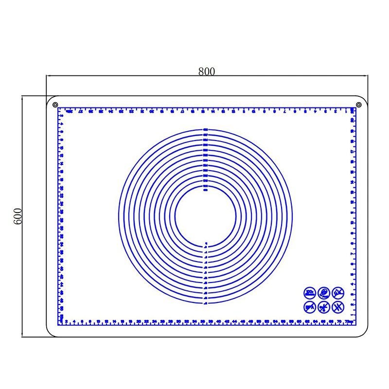 China Larger Thicken Multi Purpose Silicon Dough Rolling Mat Heat Resistannt Silicone Baking Mat for Making Cookie Marcaro