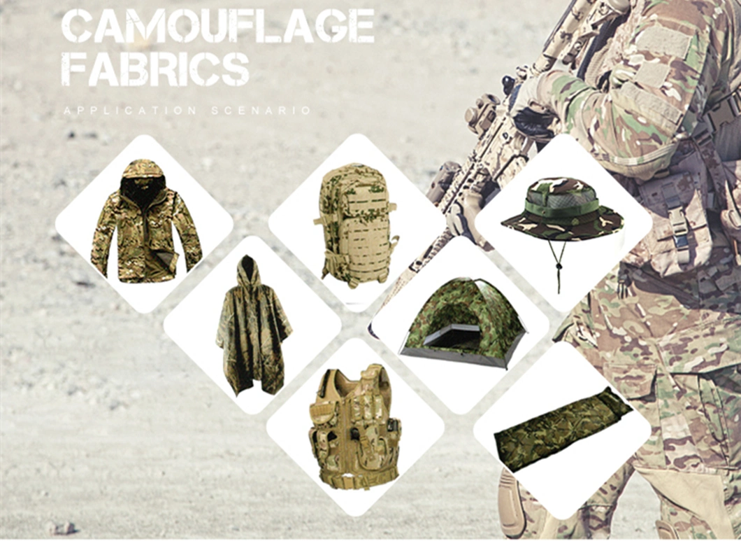 Heavyweight PU Coated 3-Layer Laminated Hot Melt E PTFE Membrane Military Style Camouflage Fabric