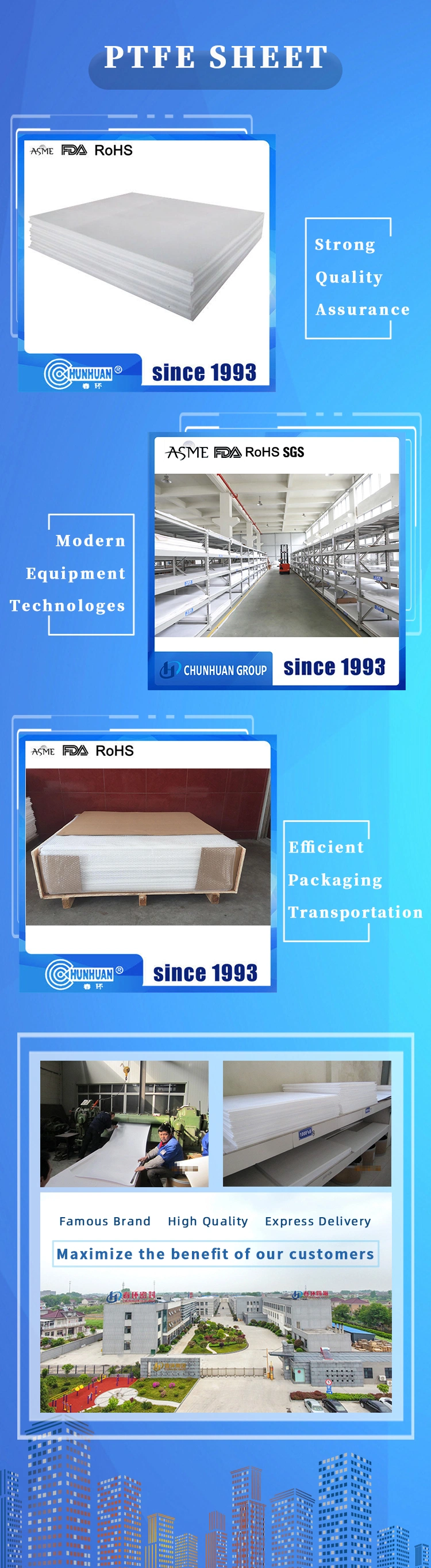 High Quality High Temperature Resistance PTFE Moulded Sheet Non Stick