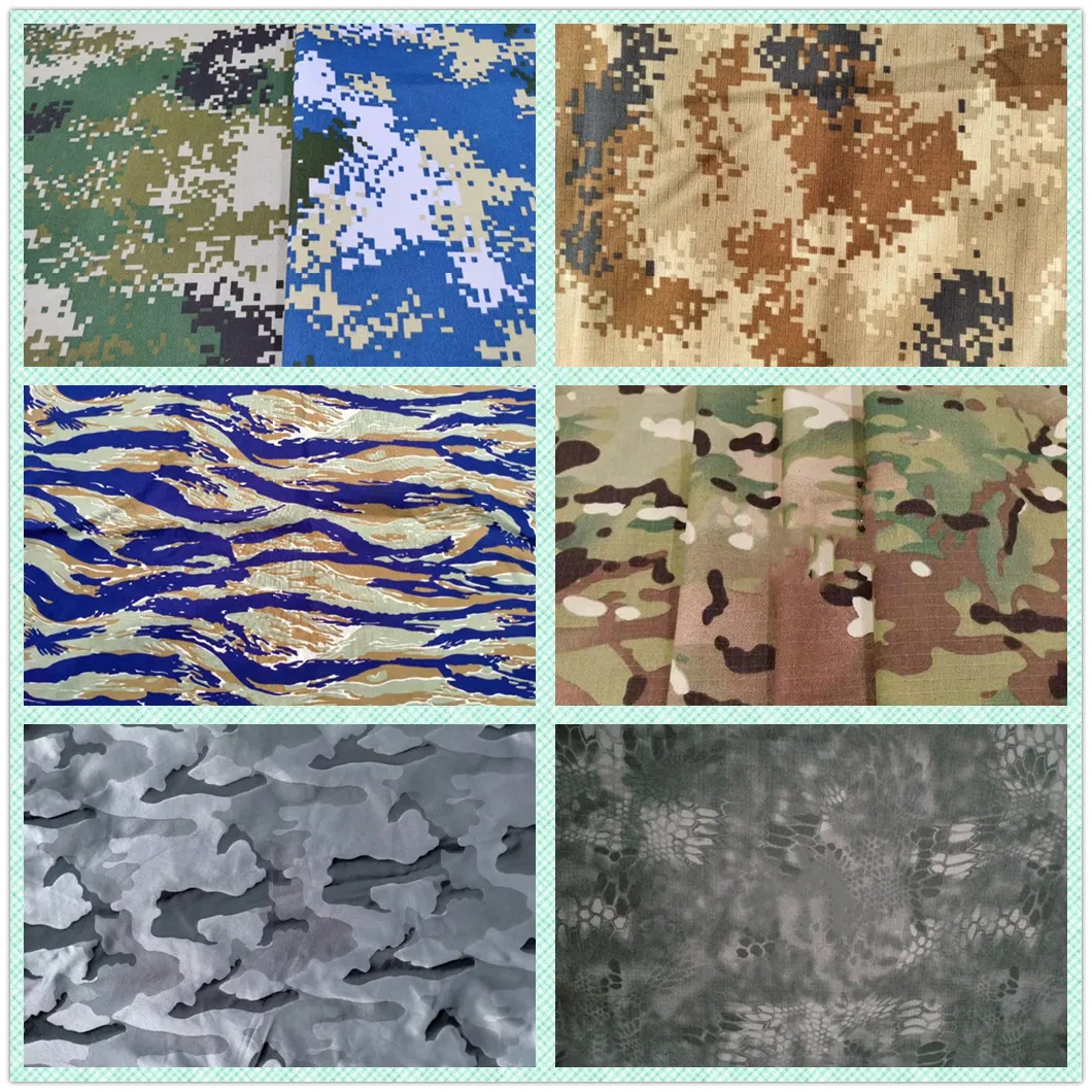 Heavyweight PU Coated 3-Layer Laminated Hot Melt E PTFE Membrane Military Style Camouflage Fabric