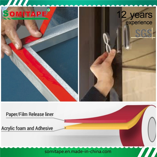 Sh361 Super Sticky Heat-Resistant 180c Acrylic Adhesive Tape for Mounting Somitape