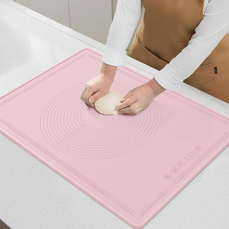 China Larger Thicken Multi Purpose Silicon Dough Rolling Mat Heat Resistannt Silicone Baking Mat for Making Cookie Marcaro