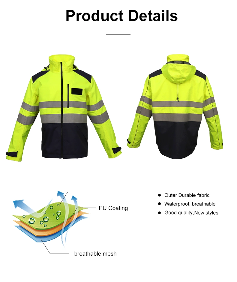 Custom Oxford Road Rescue Men Reflective Waterproof Jacket Clothing with CE Certificates