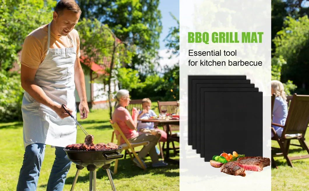 Food Grade High Temperature PTFE Fiberglass BBQ Grill Baking Mat with LFGB