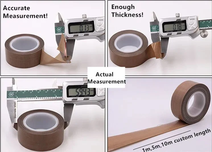 Wear-Resistant Thermal Insulation PTFE Fiberglass Teflones Tape High Temperature Resistance Adhesive Tape