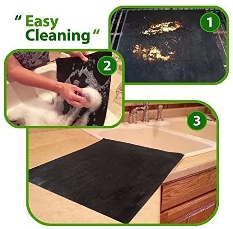 BBQ Grill Mat Non Stick Pad for Gas Easy Bake Cook Grate Cover Sheet for Heat Transfer Non Stick Heat Resistant Barbecue Sheets for Grill Esg15732