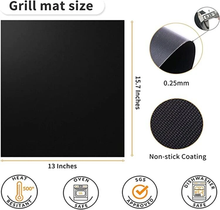 2022 Amazon Best Selling PTFE BBQ Grill Mat Cooking Mat Easy to Clean Non-Stick Reusable Oven Liner