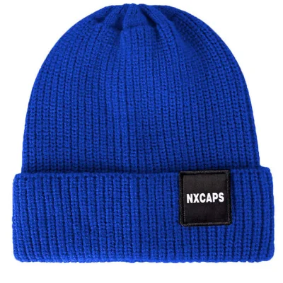 Beanie Hats for Men Women Winter Warm Ribbed Knit Cap Cuffed Beanies with Tag Design for Cold Weather