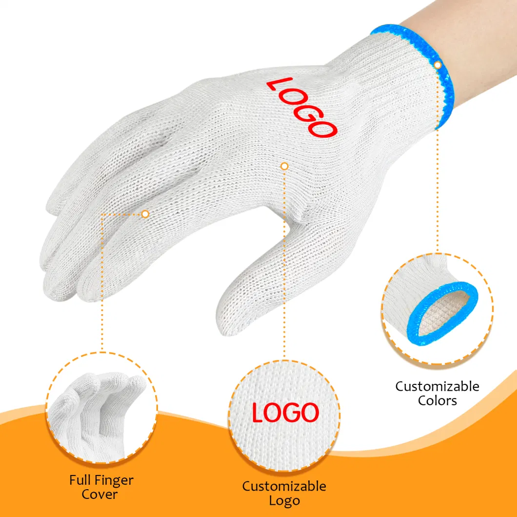 China Wholesale 10/7gauge Safety/Work/Construction Price Industrial/Working Hand Protective Guantes White Cotton Knitted Gloves