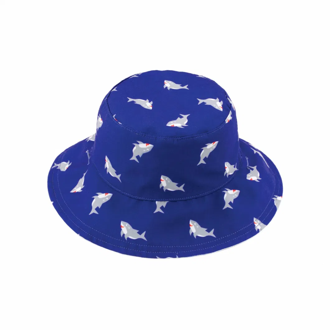 Polyester Printed Reversible Outdoor Sun Protection Beach Comfortable Bucket Adjustable Baby Boy Hat