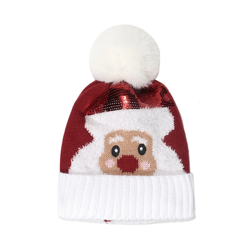 Dephens Manufacturer Custom Colorful Xmas Winter Christmas Hat Beanie Knit Light up Gorros Desinged Christmas Hat with LED Knitted Jacquard Logo