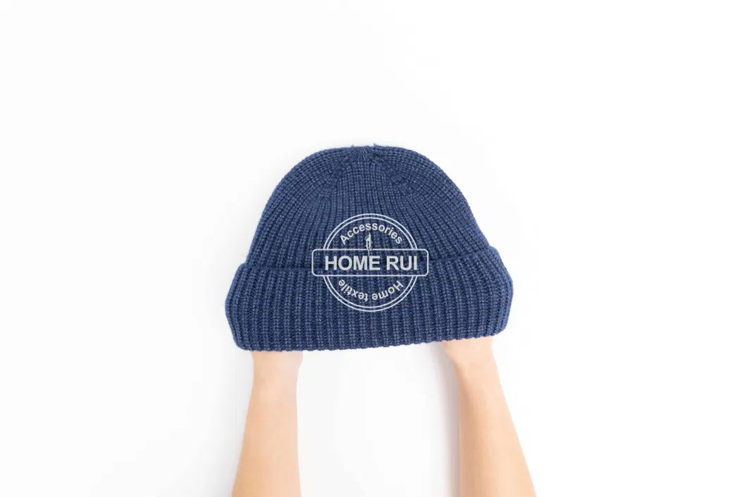 Chunky Super Soft Embroidery Manufacturer Acrylic Polyester Custom Logo Knitted Hats Beanie for Winter