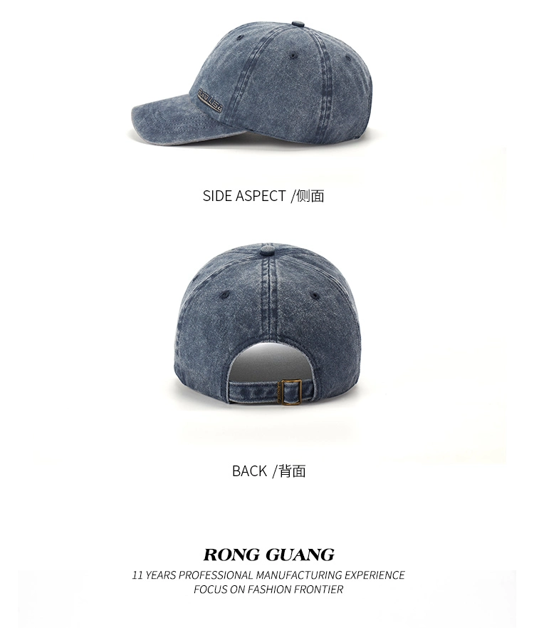 Wholesale Fashion Cotton 6 Panel Vintage Letter Embroidery Dad Washed Baseball Hat for Men Women Summer Hat