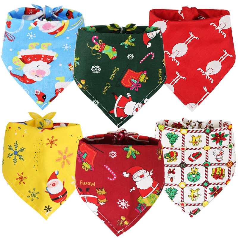 Xmas Decoration Pet Clothing Accessories Dog Bandana Triangle Scarf