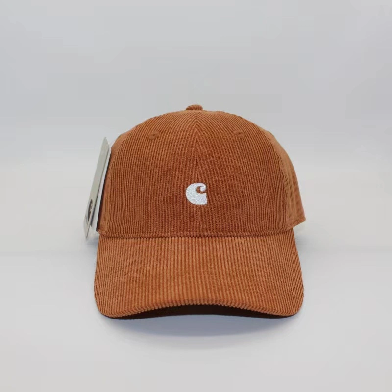 High Quality Promotional Custom Logo Corduroy Dad Hat 6 Panel Hat with Embroidery